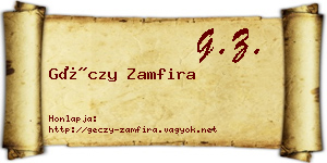 Géczy Zamfira névjegykártya